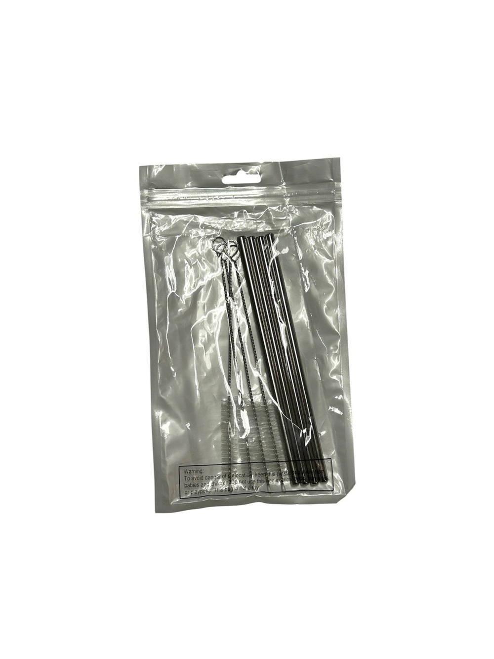 Stainless Steel Reusable Drinking Straws with Cleaning Brushes - All 4 in Set - Picture 2 of 2